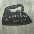 Laundry Service Iron Metal Sign - Vintage-Style Wall Decor for Laundry Rooms