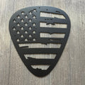 Distressed United States Flag Guitar Pick Metal Sign - Patriotic Wall Art - Gift For The Patriotic Musician