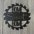 Home Sweet Home Metal Sign - Sawblade Shape Rustic Wall Art