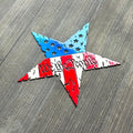 We The People Metal Star Sign - Distressed American Flag Design - Star Flag - Tattered American Flag- Distressed U.S.A Flag
