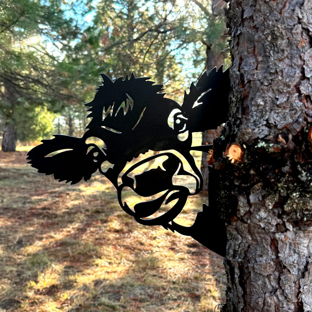 Peek-A-Boo Goofy Cow Metal Sign – Fun Farmyard Outdoor Décor - Silly Cow