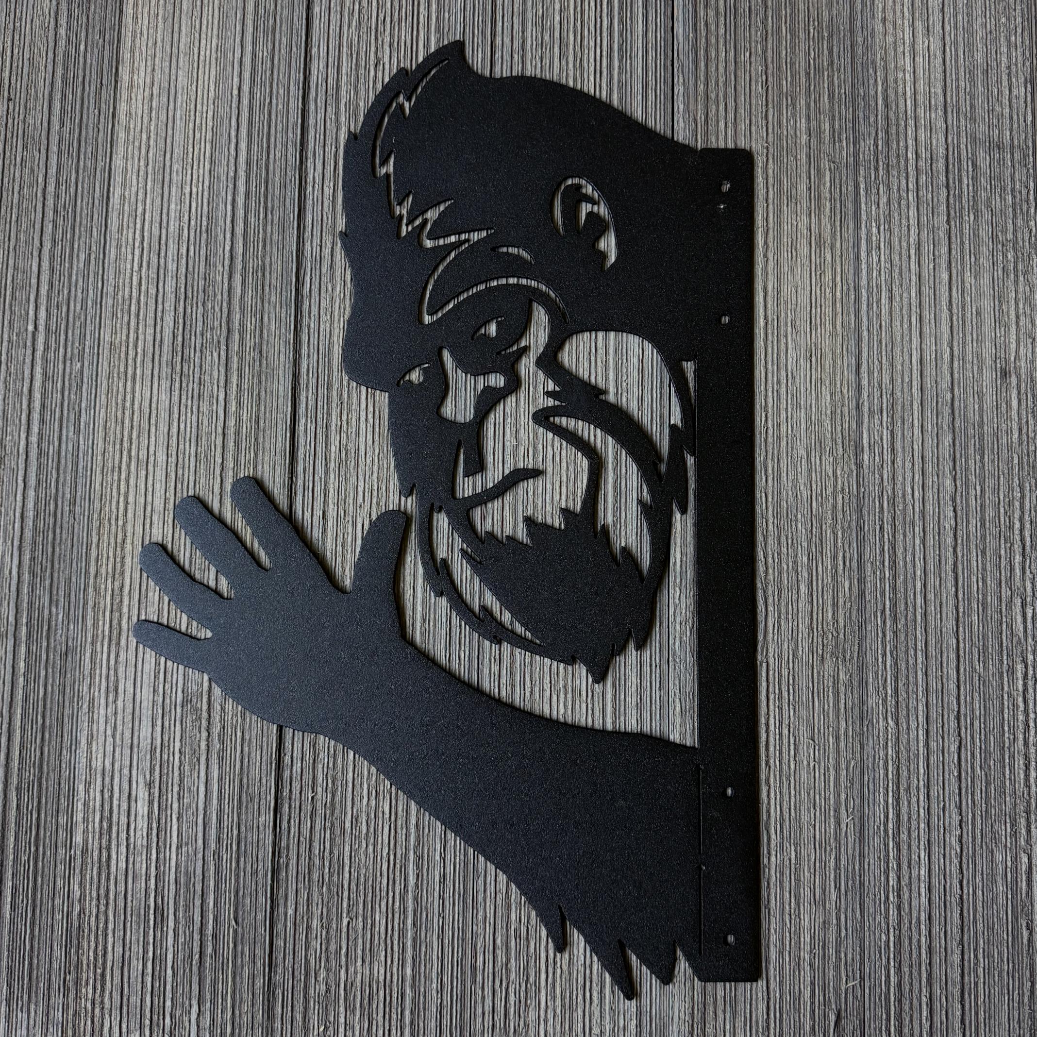 Peek-a-Boo Waving Bigfoot Metal Sign – Wave Edition - Waving Sasquatch Cutout