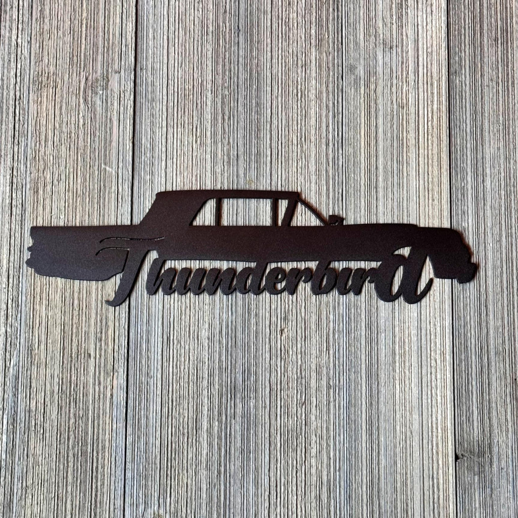1964–1966 Ford Thunderbird Metal Wall Art – 4th Gen Classic Car Silhouette | Vintage Garage Decor for Ford Enthusiasts