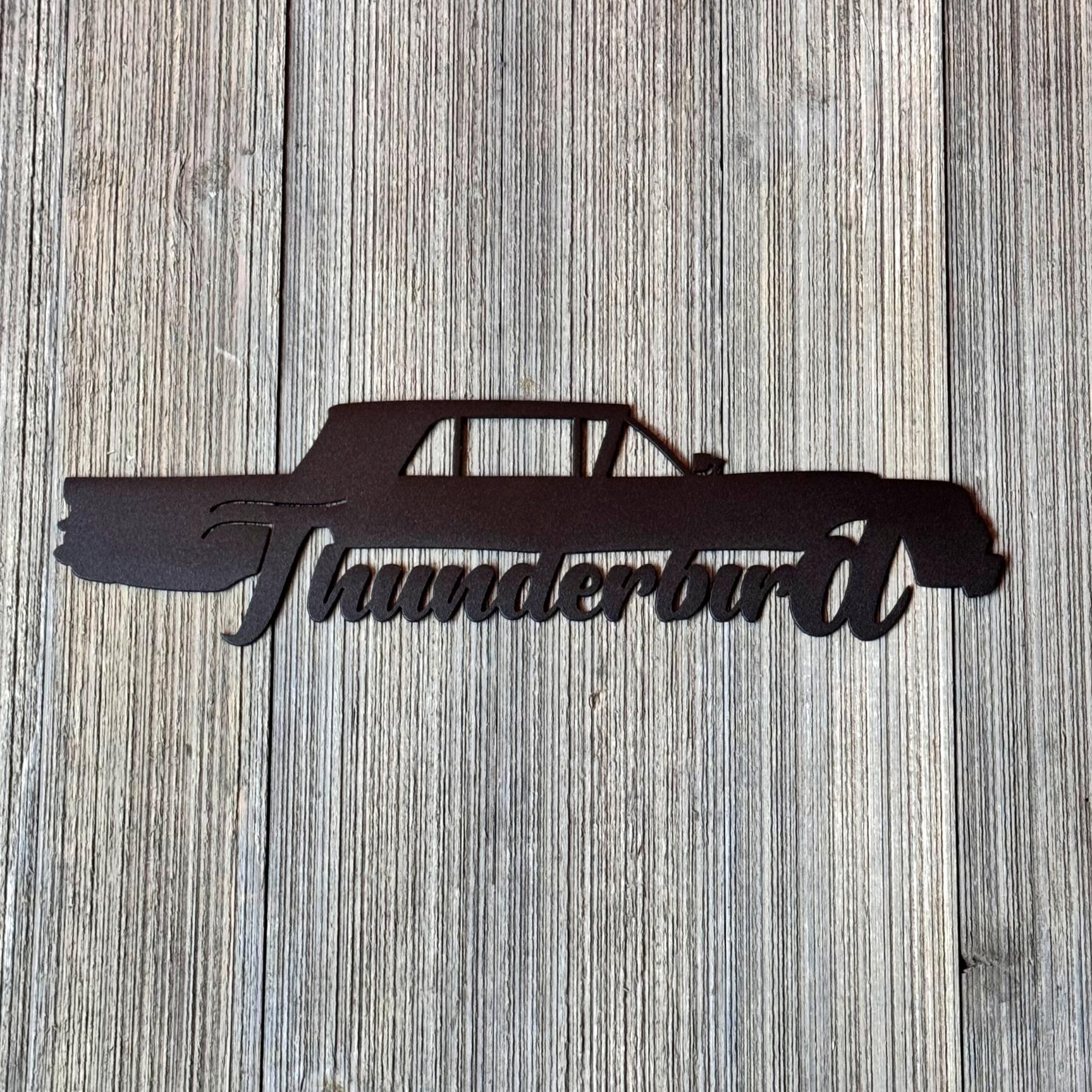 1964–1966 Ford Thunderbird Metal Wall Art – 4th Gen Classic Car Silhouette | Vintage Garage Decor for Ford Enthusiasts