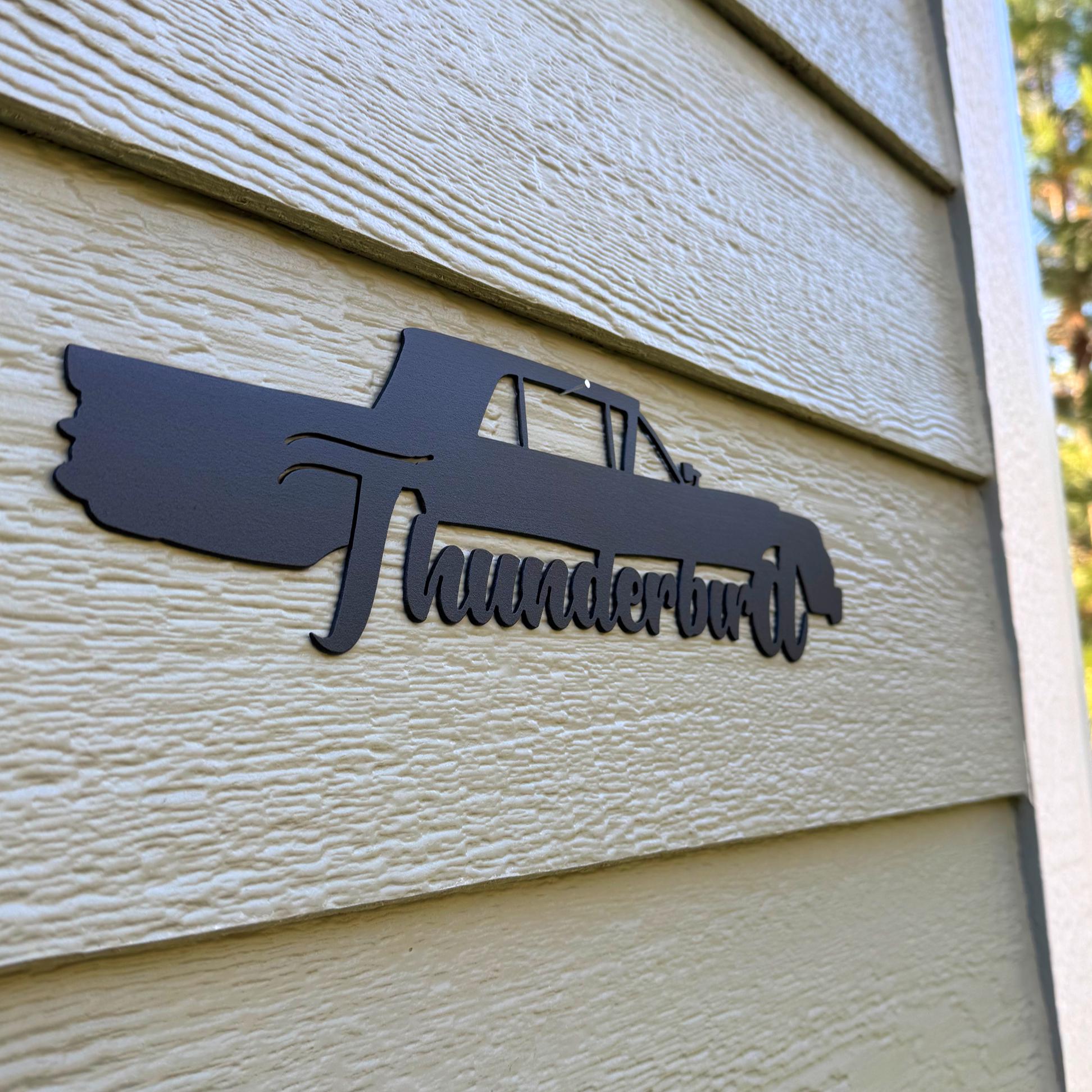 1964–1966 Ford Thunderbird Metal Wall Art – 4th Gen Classic Car Silhouette | Vintage Garage Decor for Ford Enthusiasts