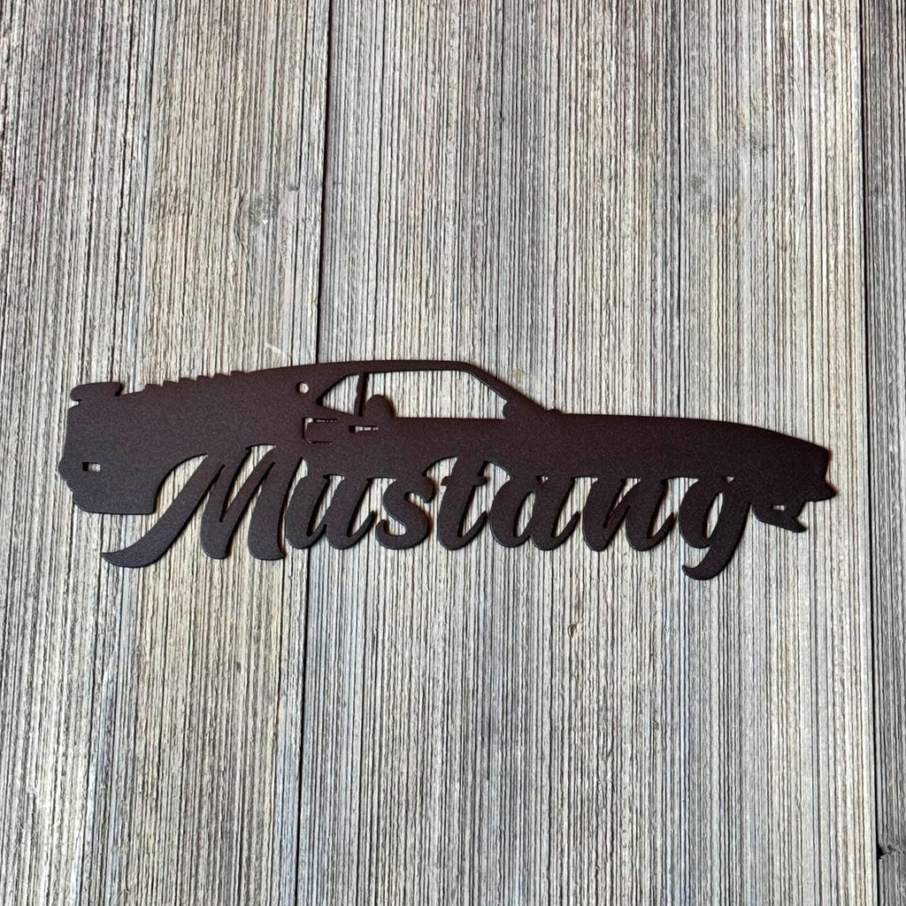 1969–1970 Ford Mustang Fastback Metal Wall Art - Mach 1 – Classic 1st Gen Muscle Car Silhouette | Garage Decor for Vintage Car Enthusiasts