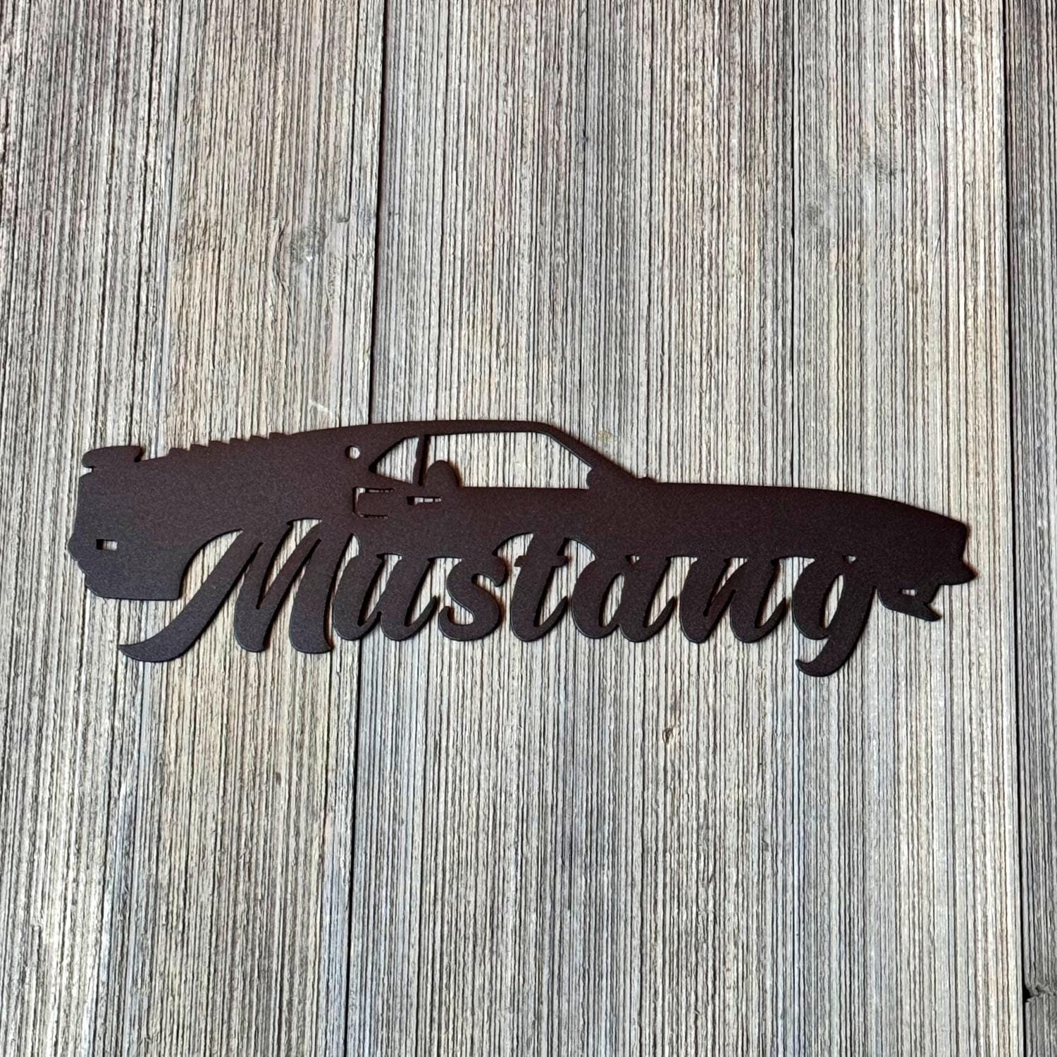 1969–1970 Ford Mustang Fastback Metal Wall Art - Mach 1 – Classic 1st Gen Muscle Car Silhouette | Garage Decor for Vintage Car Enthusiasts
