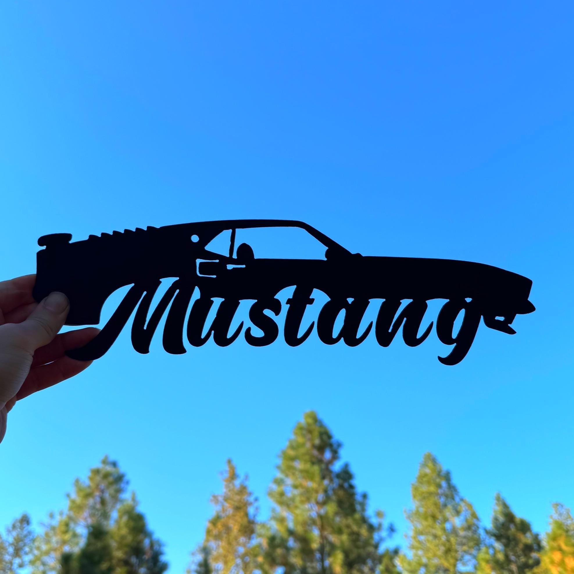1969–1970 Ford Mustang Fastback Metal Wall Art - Mach 1 – Classic 1st Gen Muscle Car Silhouette | Garage Decor for Vintage Car Enthusiasts