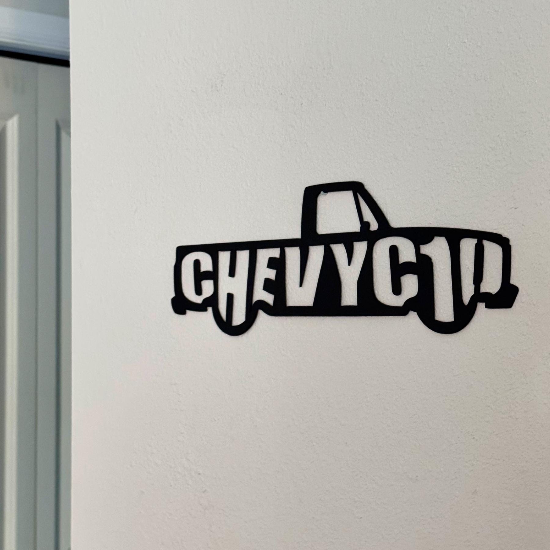 1967–1972 Chevy C10 Metal Wall Art Classic Pickup Truck Sign |Vintage Garage Décor, Man Cave Gift, Steel Chevrolet Silhouette |Square Body