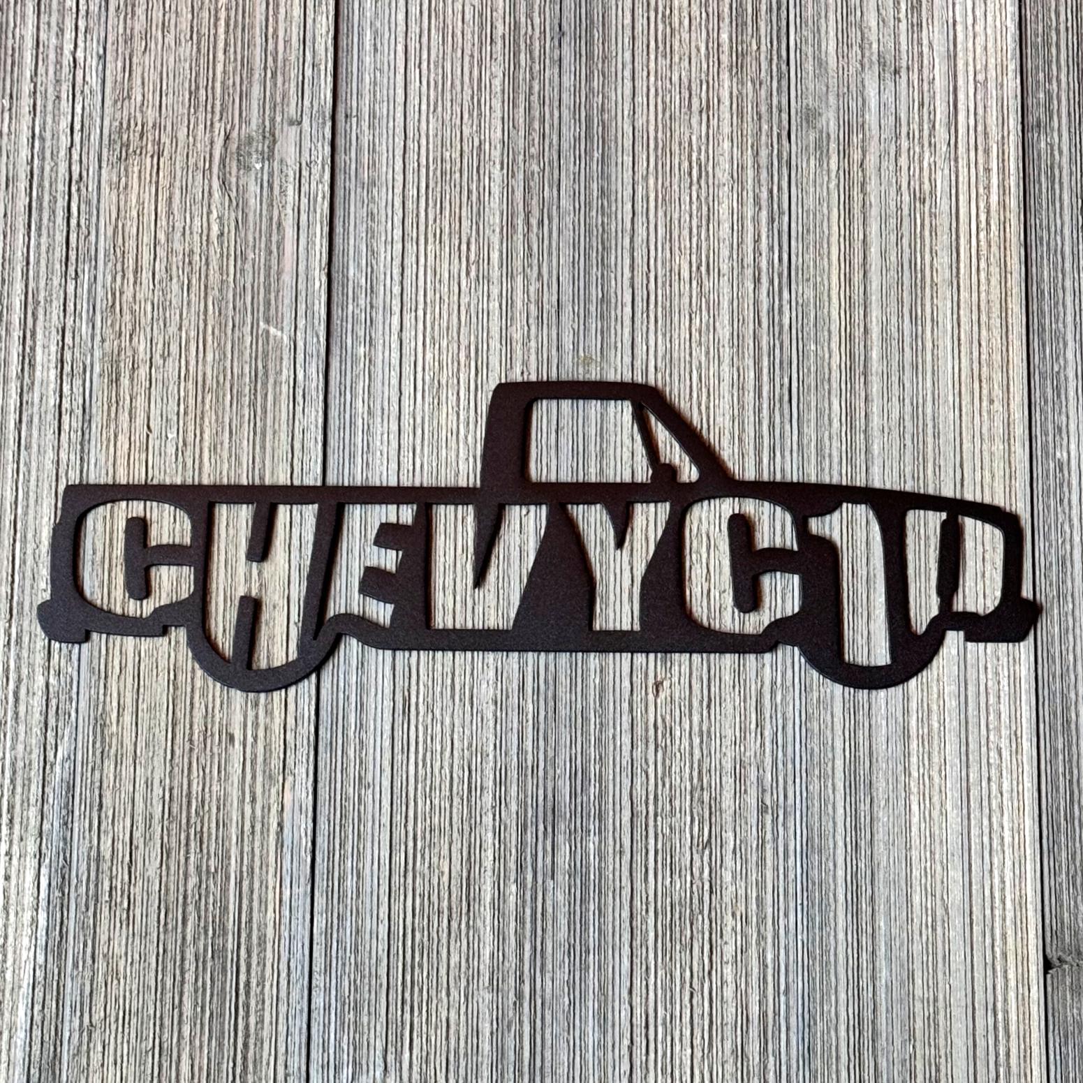 1967–1972 Chevy C10 Metal Wall Art Classic Pickup Truck Sign |Vintage Garage Décor, Man Cave Gift, Steel Chevrolet Silhouette |Square Body