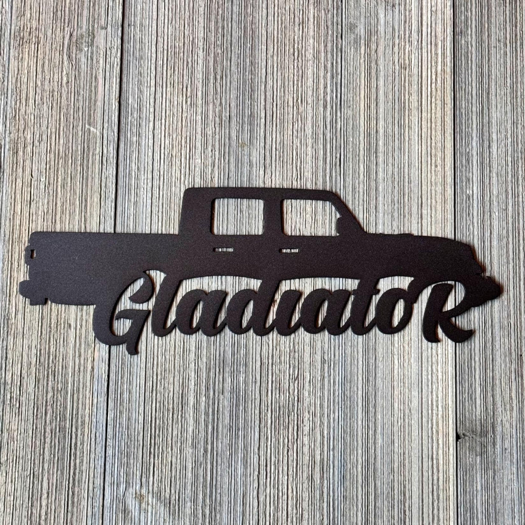 Jeep Gladiator Metal Wall Art Sign – Fits 2020–Present JT Generation | Off-Road Garage Décor, Overland Gift, Powder-Coated Steel Truck