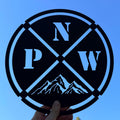 PNW Metal Sign | Pacific Northwest Mountain Wall Art | Outdoor Adventure Decor | Modern Cabin Metal Artwork