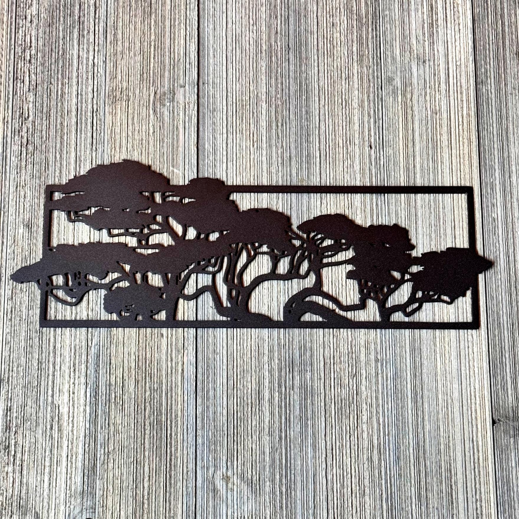 Coastal Cypress Tree Metal Wall Art | Nature Silhouette Home Decor | Beach Forest Metal Sign | Modern Rustic Wall Artwork