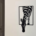 Zebra Metal Wall Art – Modern Safari Animal Silhouette | 16-Gauge Steel African Wildlife Decor, Matte Black Powder Coat, Nature Lover Gift