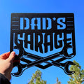 Dad’s Garage Metal Sign – Funny Mechanic Wall Art for Garage or Shop | Matte Black Steel Decor, Gift for Car Guys, Tool Lover | Father’s Day