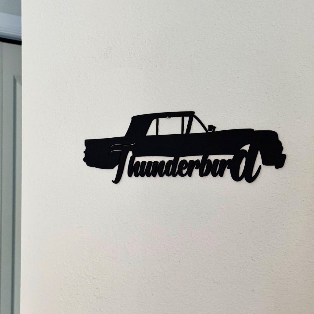 1964–1966 Ford Thunderbird Metal Wall Art – 4th Gen Classic Car Silhouette | Vintage Garage Decor for Ford Enthusiasts