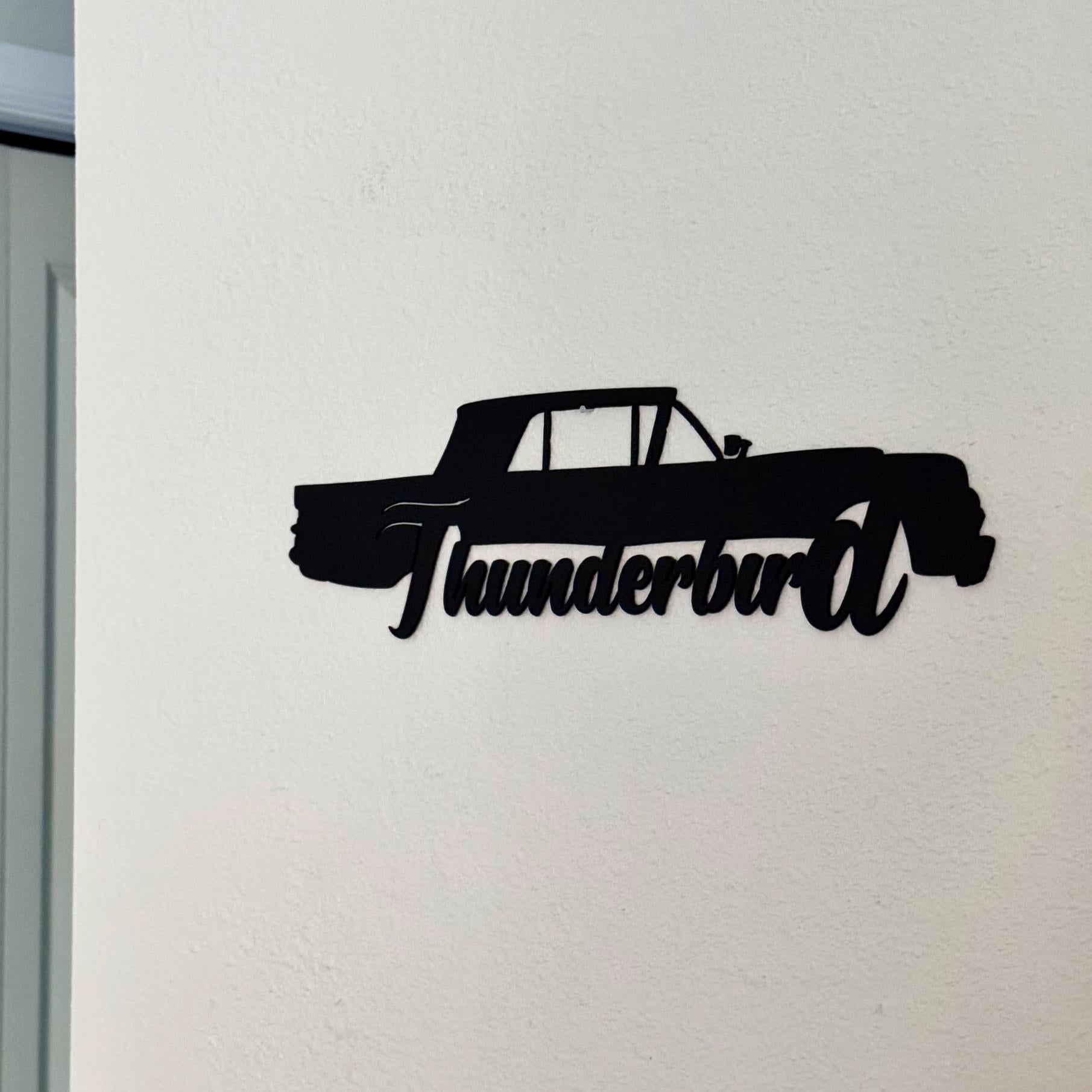 1964–1966 Ford Thunderbird Metal Wall Art – 4th Gen Classic Car Silhouette | Vintage Garage Decor for Ford Enthusiasts