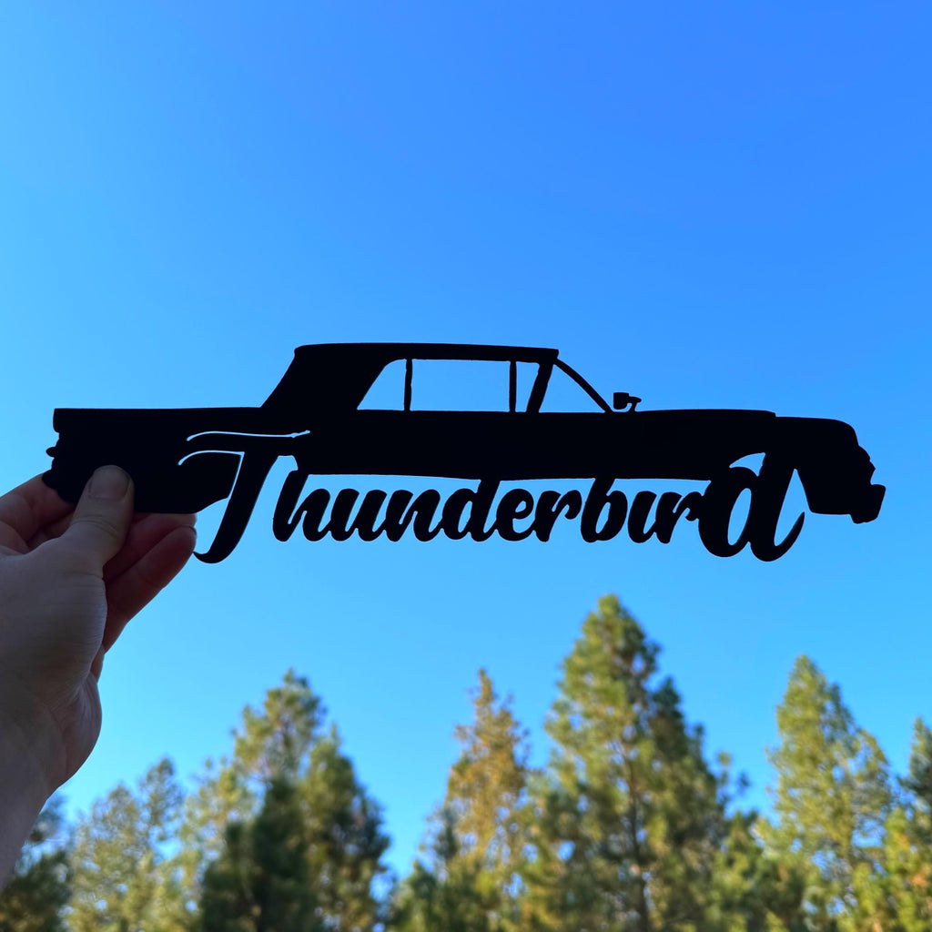 1964–1966 Ford Thunderbird Metal Wall Art – 4th Gen Classic Car Silhouette | Vintage Garage Decor for Ford Enthusiasts