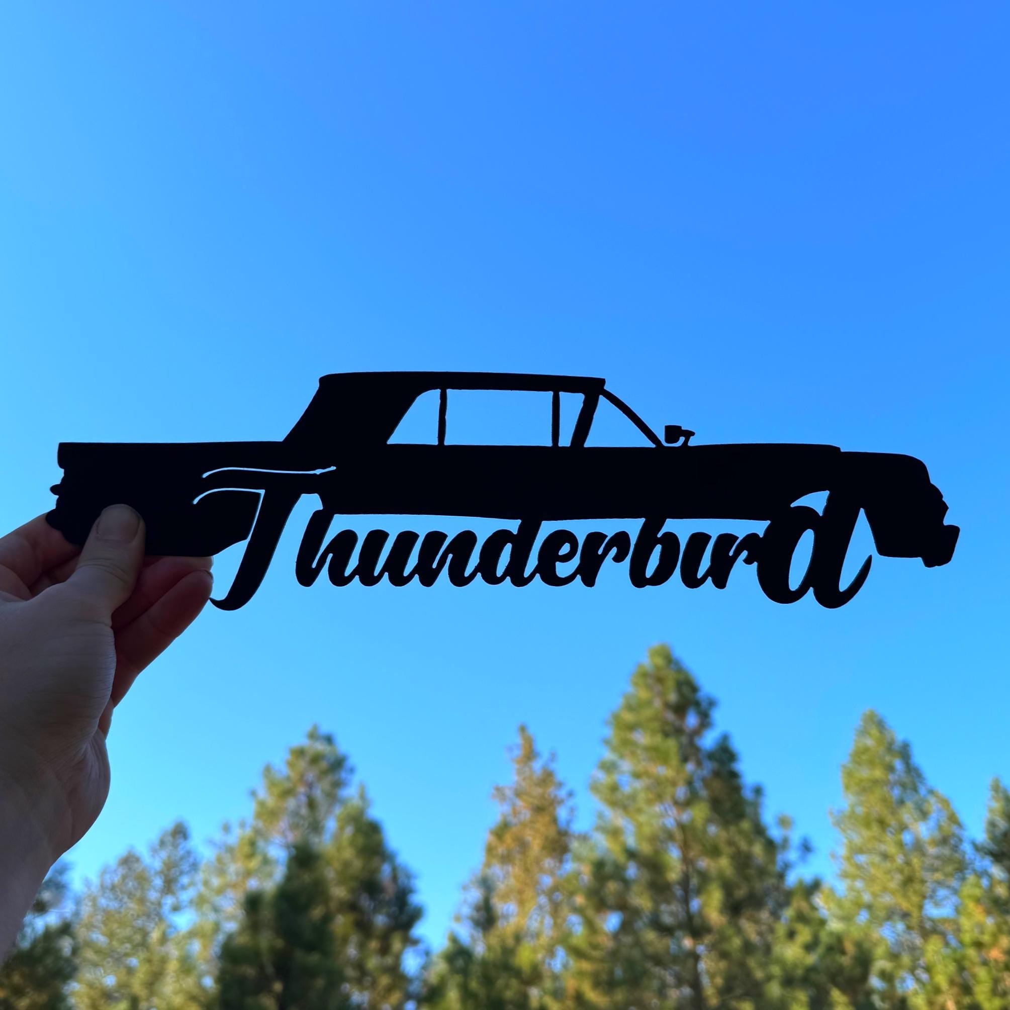 1964–1966 Ford Thunderbird Metal Wall Art – 4th Gen Classic Car Silhouette | Vintage Garage Decor for Ford Enthusiasts