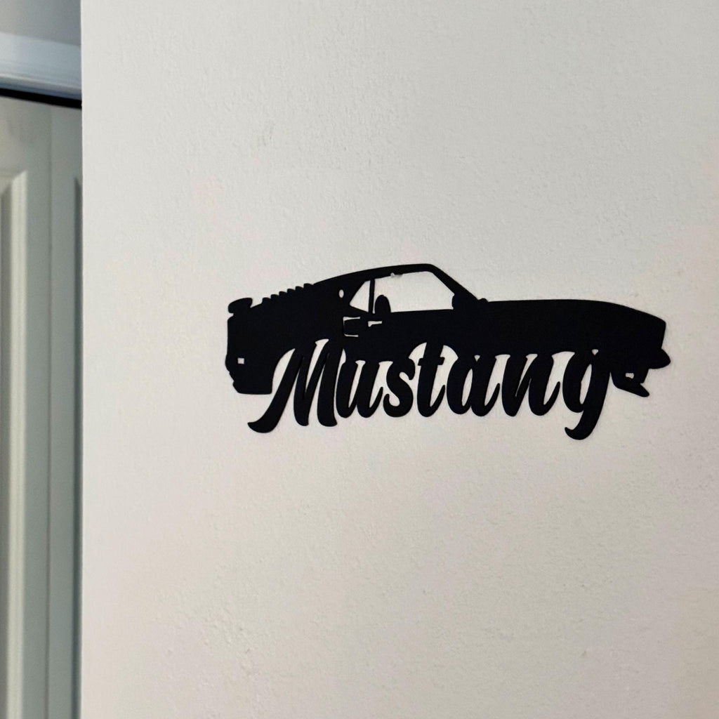 1969–1970 Ford Mustang Fastback Metal Wall Art - Mach 1 – Classic 1st Gen Muscle Car Silhouette | Garage Decor for Vintage Car Enthusiasts