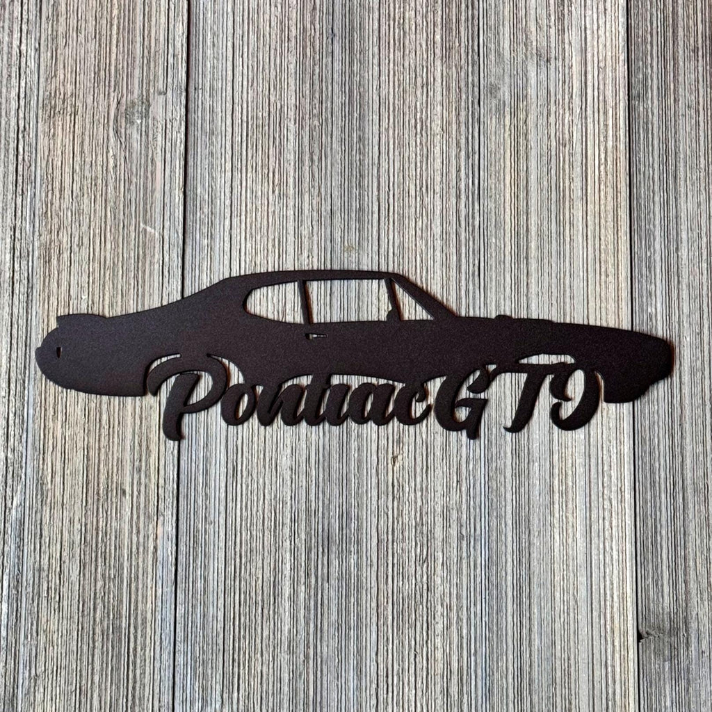 1968–1972 Pontiac GTO Metal Wall Art – 2nd Gen Classic Muscle Car Silhouette | “The Judge” Inspired Garage Decor for Car Enthusiasts