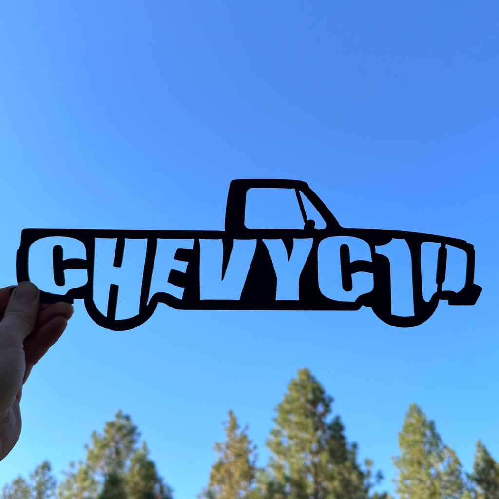 1967–1972 Chevy C10 Metal Wall Art Classic Pickup Truck Sign |Vintage Garage Décor, Man Cave Gift, Steel Chevrolet Silhouette |Square Body