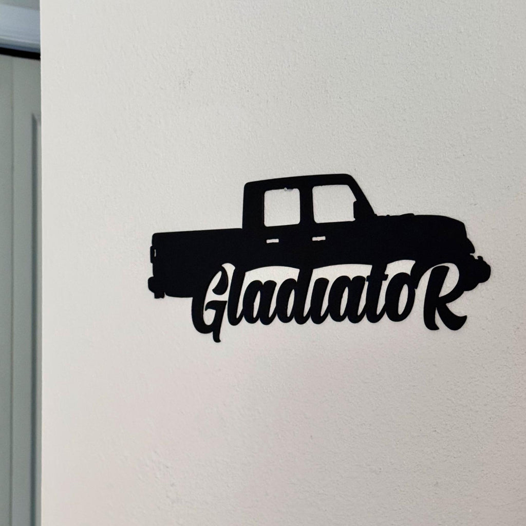 Jeep Gladiator Metal Wall Art Sign – Fits 2020–Present JT Generation | Off-Road Garage Décor, Overland Gift, Powder-Coated Steel Truck