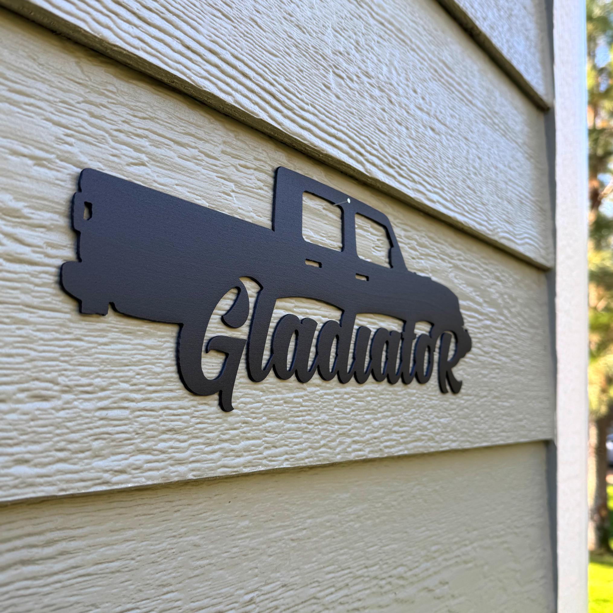 Jeep Gladiator Metal Wall Art Sign – Fits 2020–Present JT Generation | Off-Road Garage Décor, Overland Gift, Powder-Coated Steel Truck