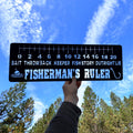 Fisherman’s Ruler Metal Sign | Funny Fishing Gift | 24x8 Wall Art for Cabin or Man Cave | Outdoor Humor Metal Decor