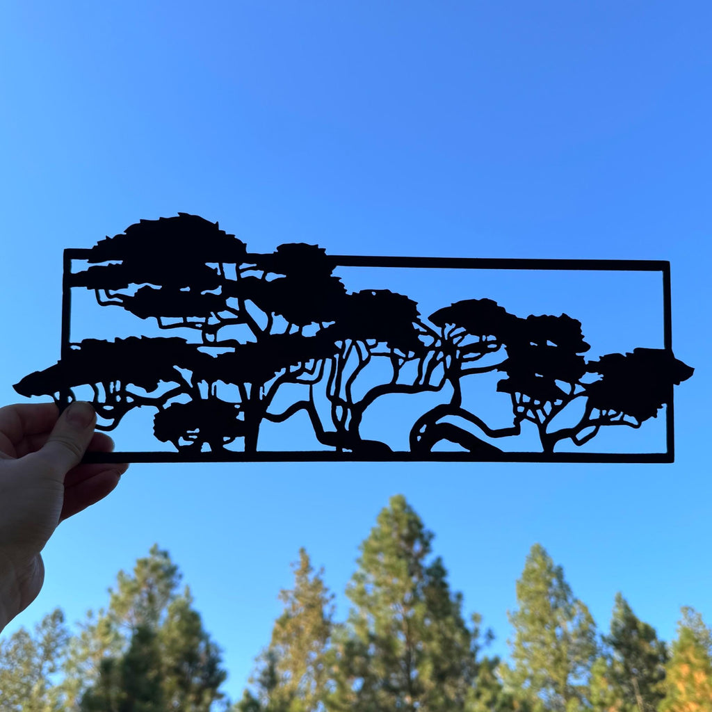 Coastal Cypress Tree Metal Wall Art | Nature Silhouette Home Decor | Beach Forest Metal Sign | Modern Rustic Wall Artwork