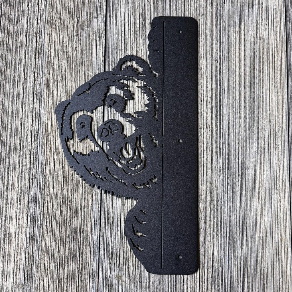 Peeking Bear Metal Silhouette for Tree or Post | Outdoor Wildlife Metal Yard Art | Rustic Cabin and Forest Decor | Peek a Boo Bear