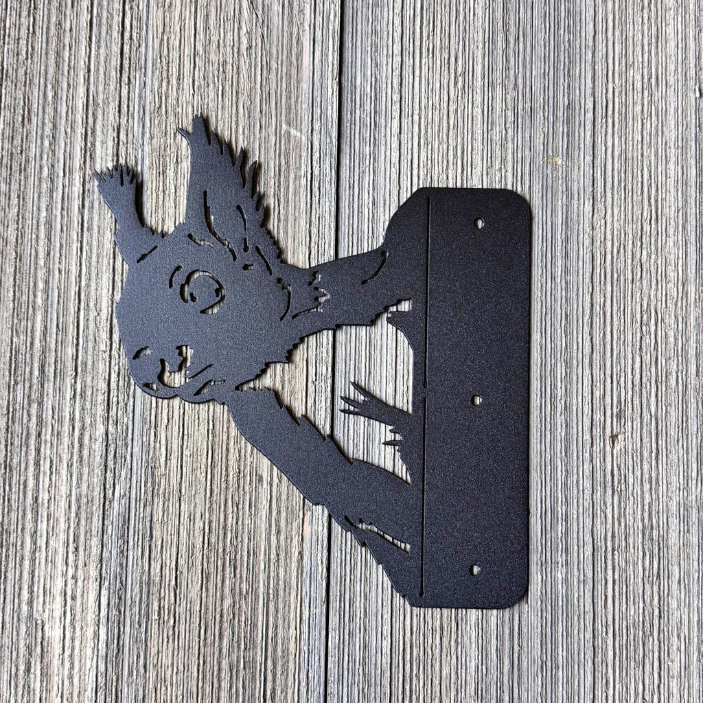 Peeking Squirrel Metal Silhouette for Tree or Post | Outdoor Woodland Metal Yard Art | Rustic Cabin Sign | Peek a Boo Squirrel