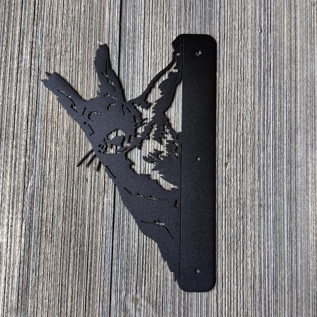 Crazy Squirrel Metal Silhouette for Tree or Post | Funny Peeking Metal Yard Art | Rustic Cabin and Forest Decor | Peek a Boo Squirrel