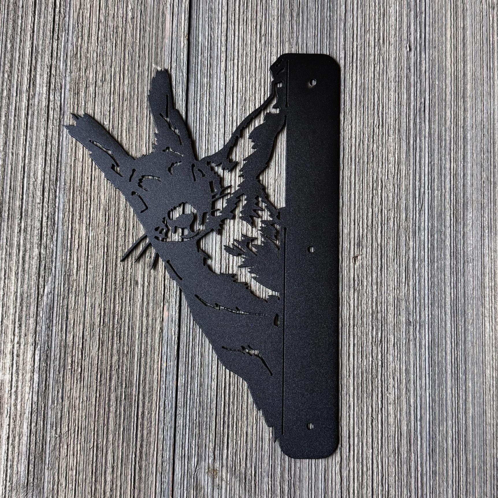 Crazy Squirrel Metal Silhouette for Tree or Post | Funny Peeking Metal Yard Art | Rustic Cabin and Forest Decor | Peek a Boo Squirrel