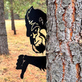 Peeking Bigfoot Thumbs Down Metal Silhouette | Funny Sasquatch Yard Art | Outdoor Cabin and Forest Metal Decor | Peek A Boo Bigfoot