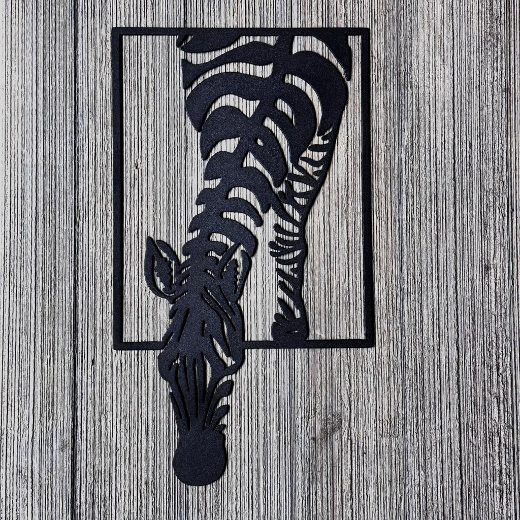 Zebra Metal Wall Art – Modern Safari Animal Silhouette | 16-Gauge Steel African Wildlife Decor, Matte Black Powder Coat, Nature Lover Gift