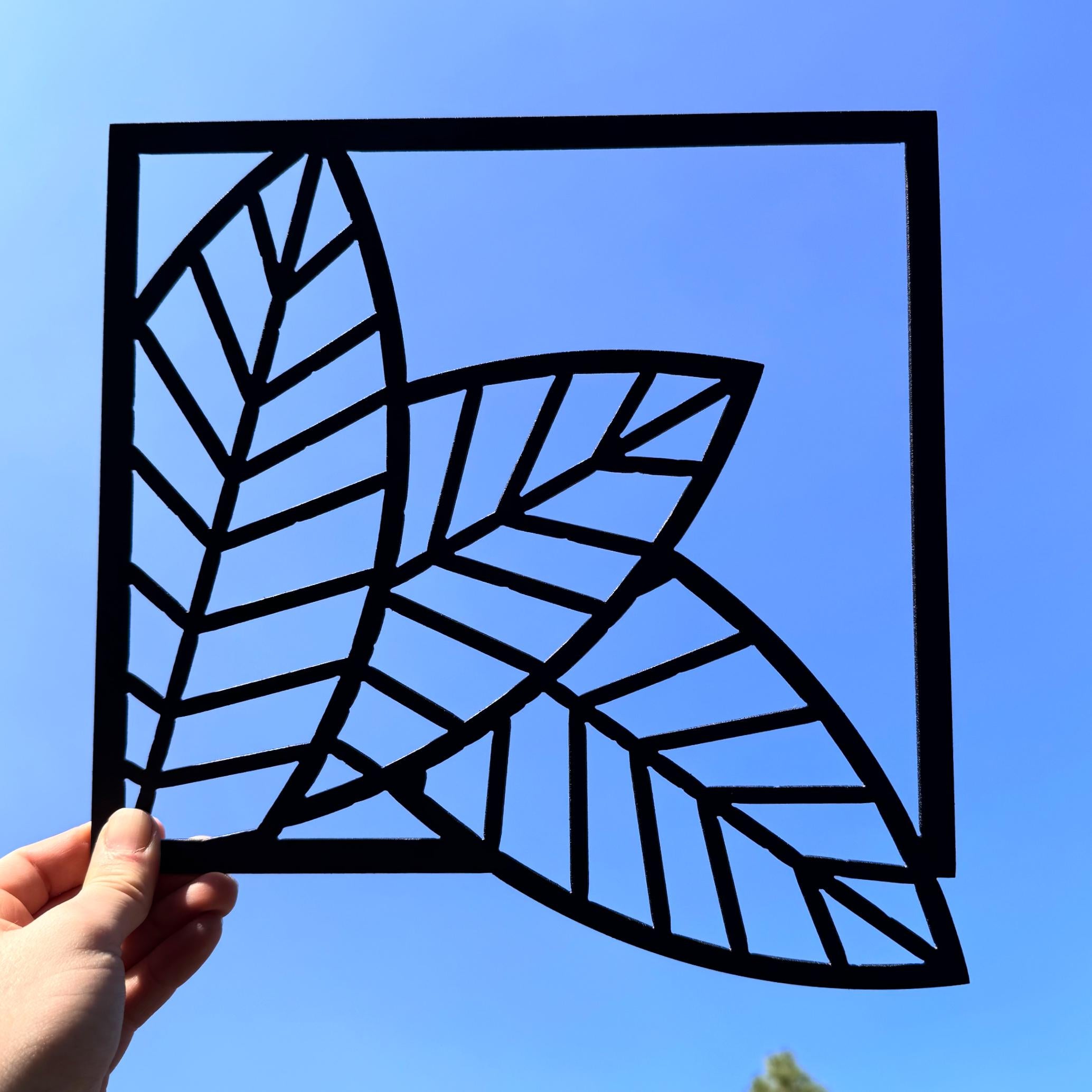 Leaf Metal Wall Art Set – Modern Geometric Nature Decor | 3-Panel Wall Sculpture for Living Room, Bedroom, or Office, Matte Black Steel Art