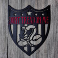 Don’t Tread On Me Metal Sign – Gadsden Flag Wall Art | Patriotic Shield Design for Garage, Shop, or Man Cave | American Steel Wall Decor