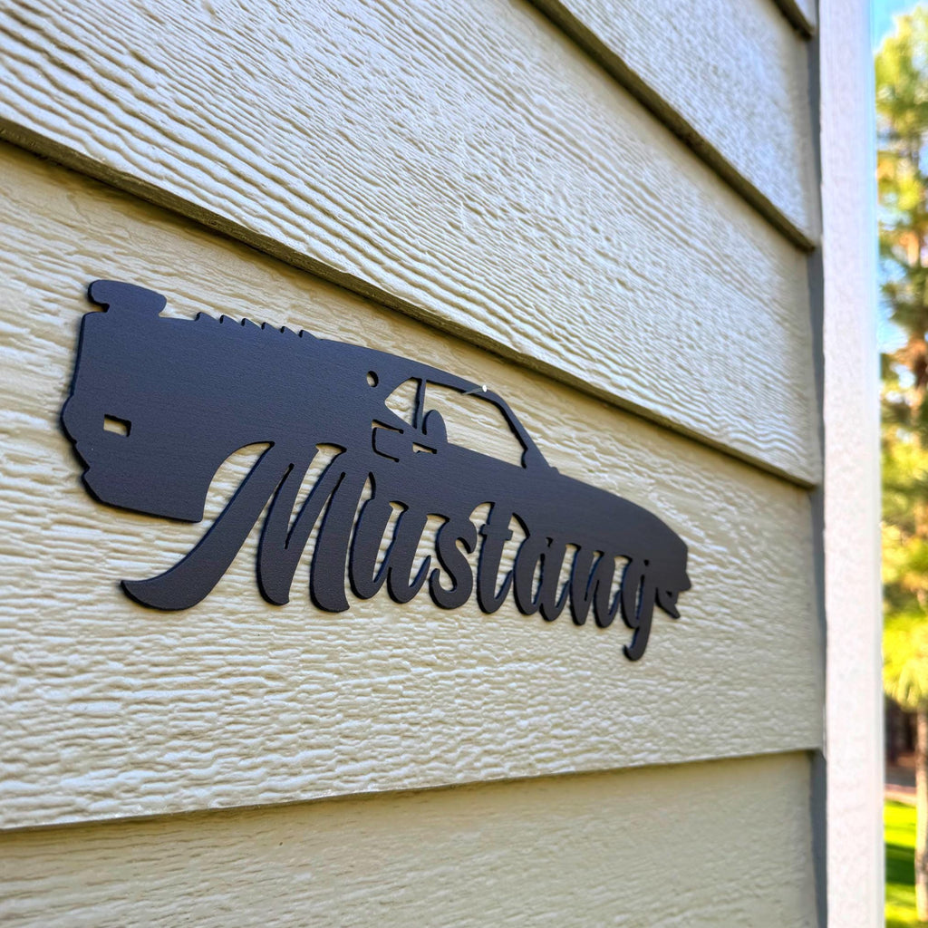 1969–1970 Ford Mustang Fastback Metal Wall Art - Mach 1 – Classic 1st Gen Muscle Car Silhouette | Garage Decor for Vintage Car Enthusiasts