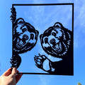 Peeking Bears Metal Wall Art | Double Bear Silhouette Sign | Rustic Cabin and Forest Decor | Outdoor Wildlife Metal Artwork Gift