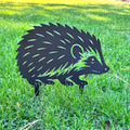 Hedgehog Metal Garden Stake | Cute Outdoor Yard Art | Rustic Animal Silhouette Garden Decor | Steel Lawn Ornament for Nature Lovers