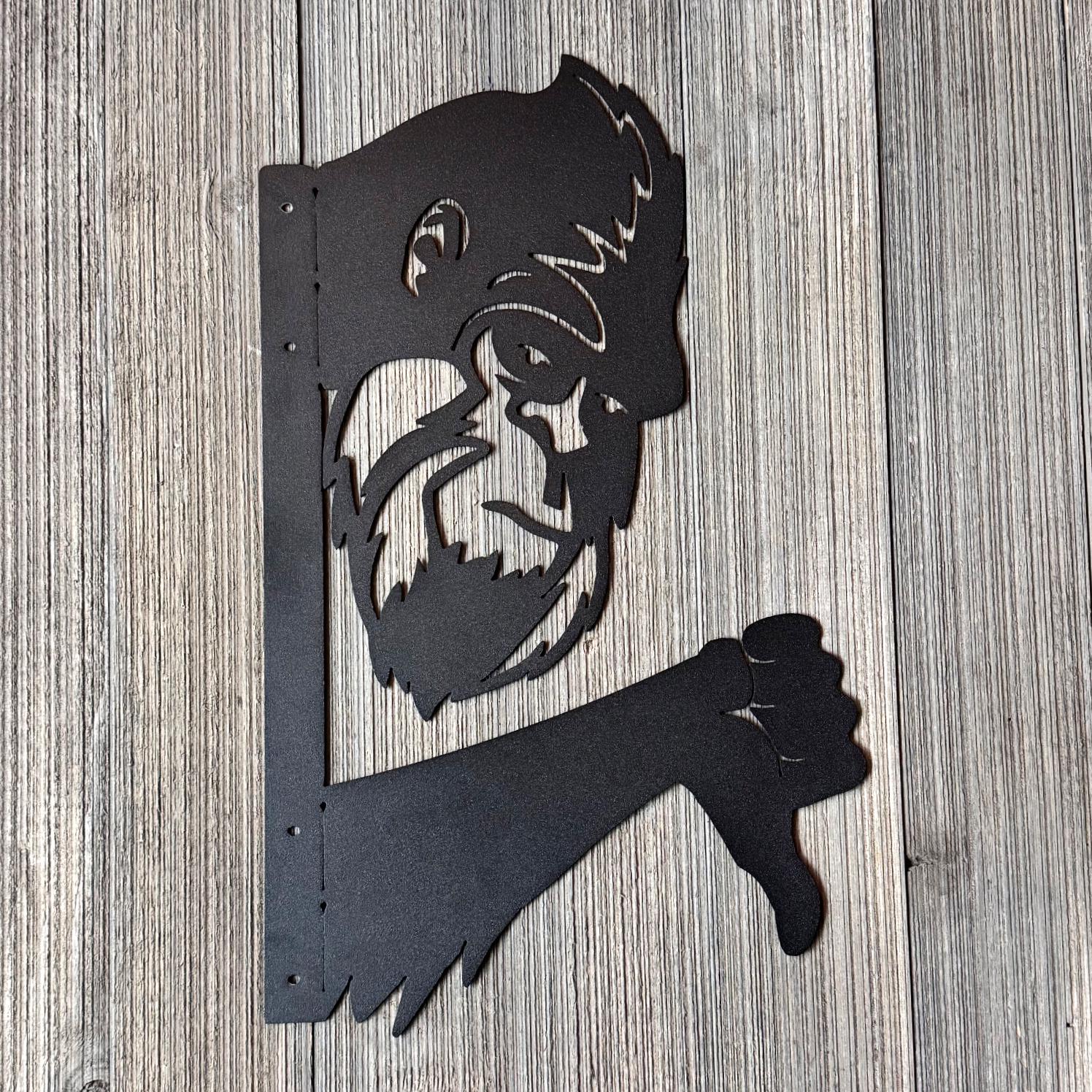 Peeking Bigfoot Thumbs Down Metal Silhouette | Funny Sasquatch Yard Art | Outdoor Cabin and Forest Metal Decor | Peek A Boo Bigfoot