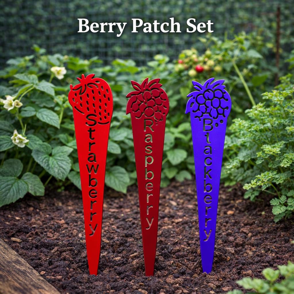 Themed Garden Marker Set – Salsa, Herb, Pizza & More – Metal Garden Stakes – Gift for Gardeners
