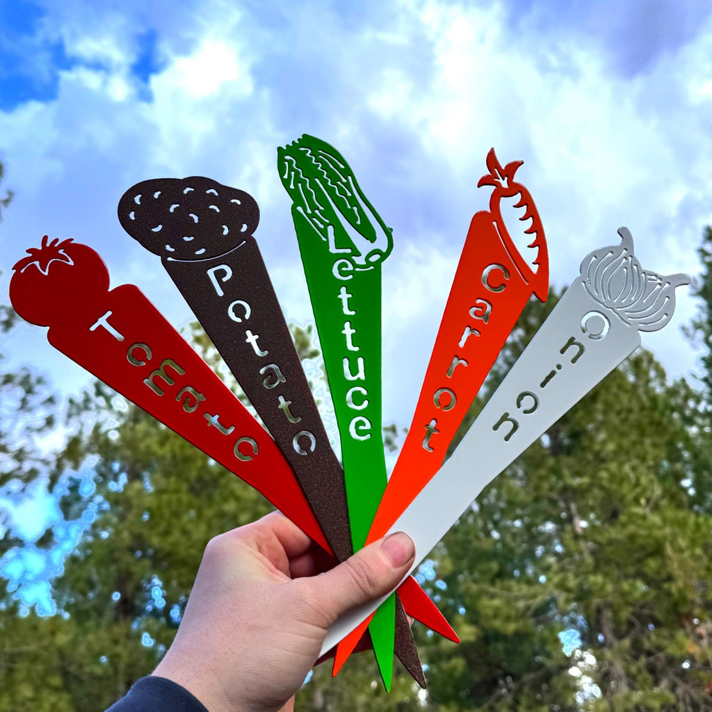 Metal Garden Stake – Choose Your Plant – Powder Coated Steel Garden Marker – Outdoor Plant Label