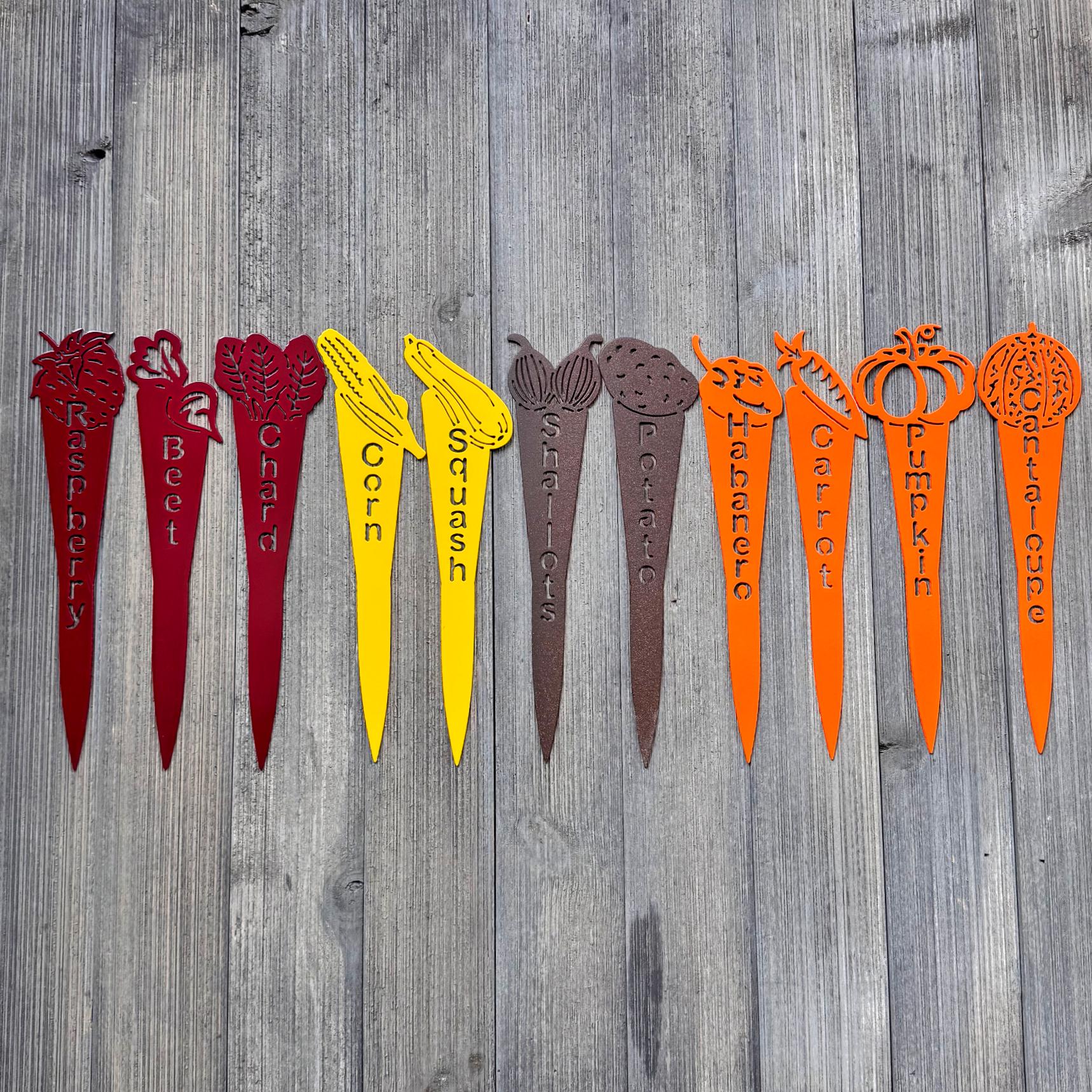 Metal Garden Stake – Choose Your Plant – Powder Coated Steel Garden Marker – Outdoor Plant Label