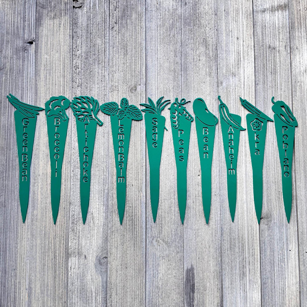 Metal Garden Stake – Choose Your Plant – Powder Coated Steel Garden Marker – Outdoor Plant Label